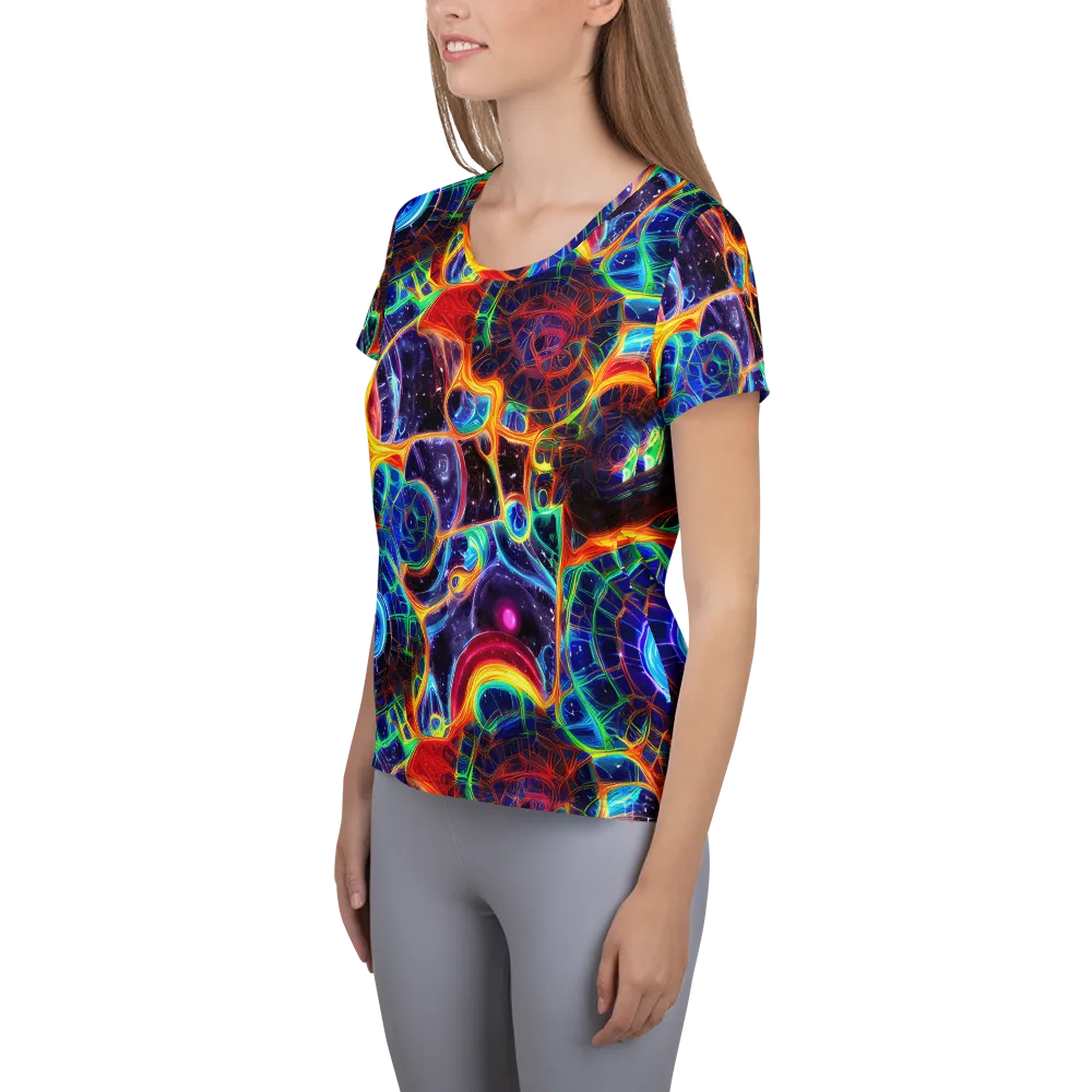 Radiant Cosmos on Women's Athletic T-Shirt — Left