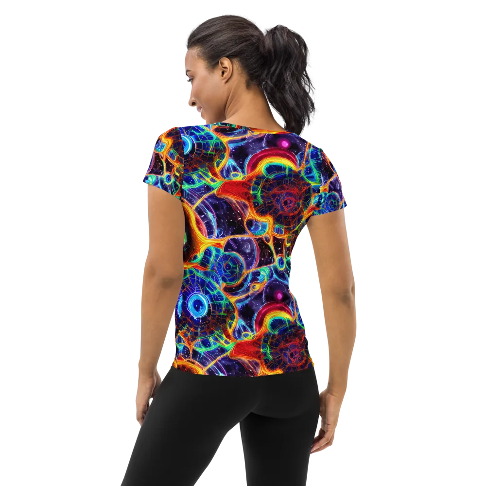 Radiant Cosmos on Women's Athletic T-Shirt — Back