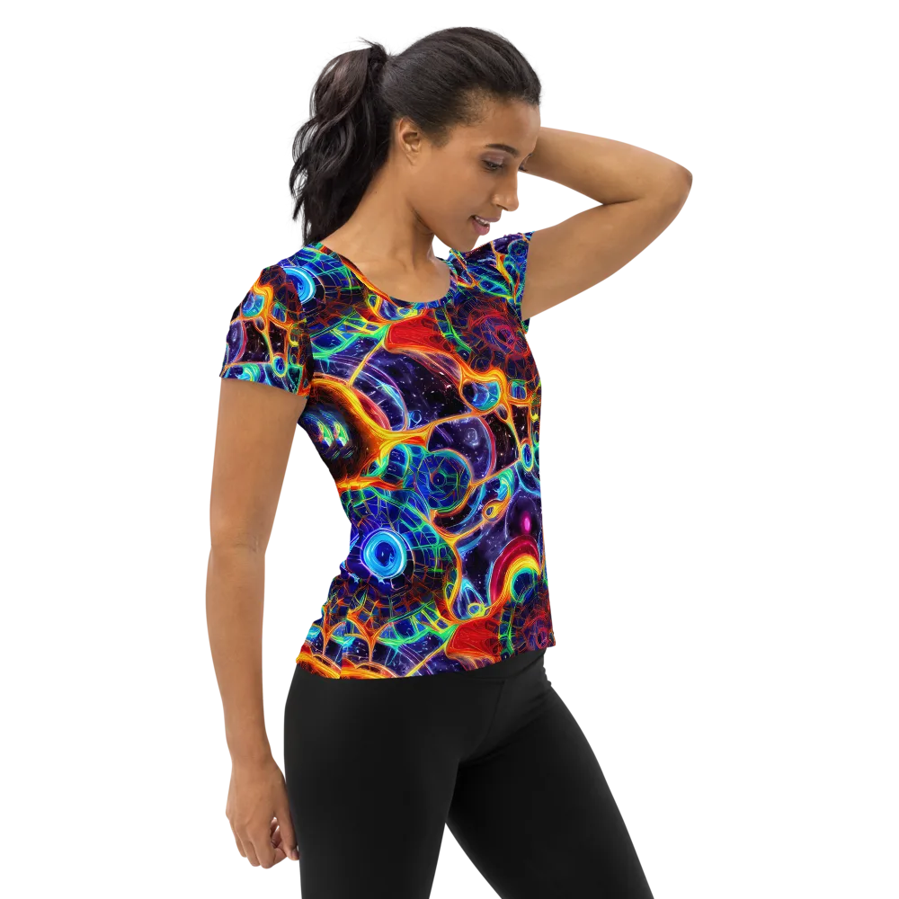 Radiant Cosmos on Women's Athletic T-Shirt — Right