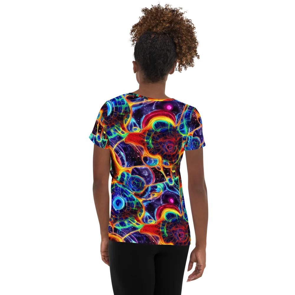 Radiant Cosmos on Women's Athletic T-Shirt — Back
