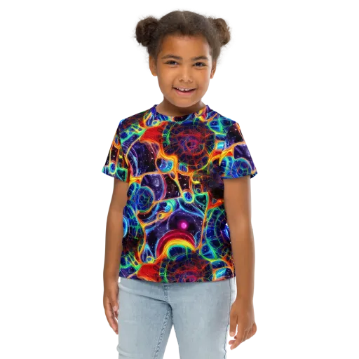 Radiant Cosmos on a Kids Crew Neck T-Shirt
