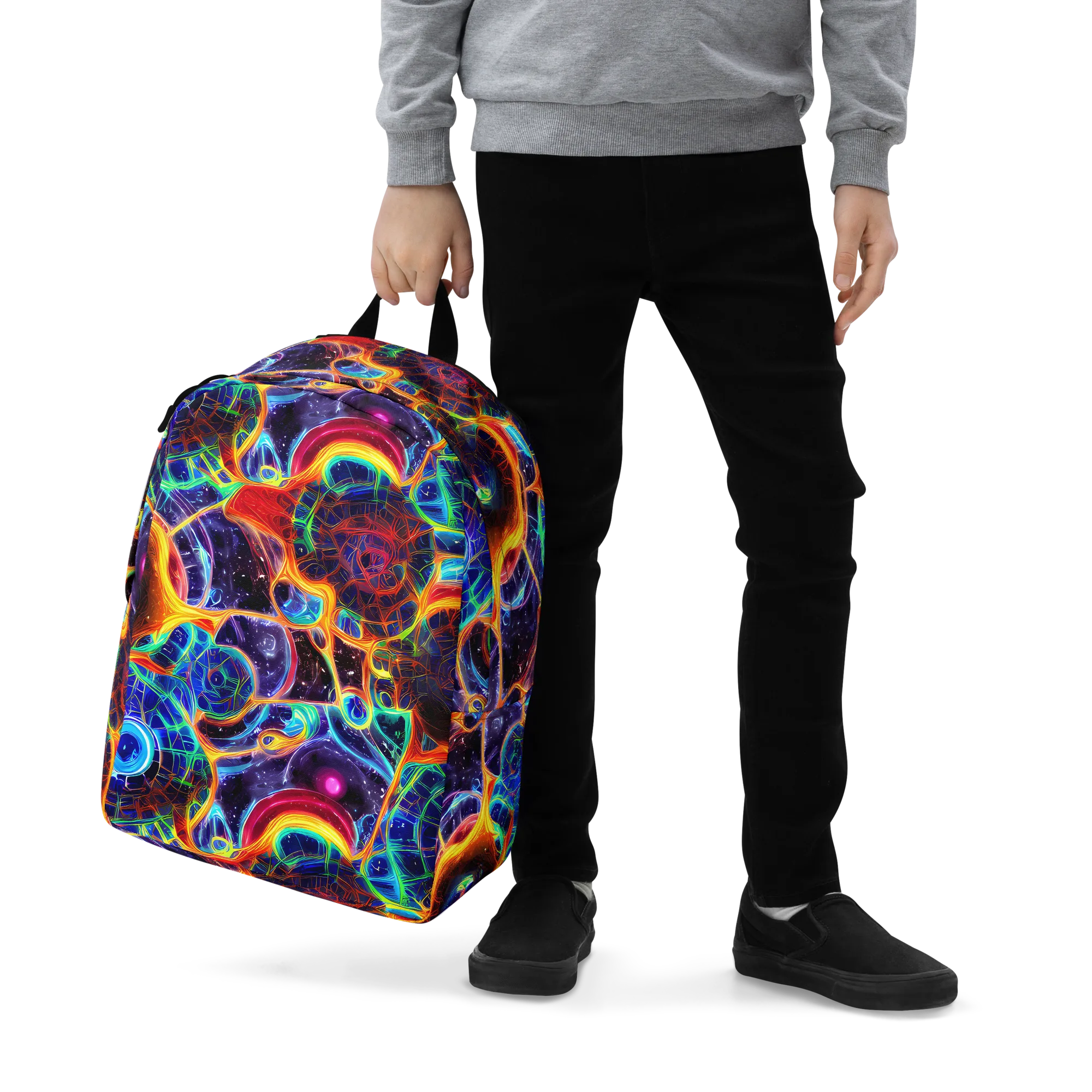 Radiant Cosmos on Minimalist Backpack — Zoomed-in