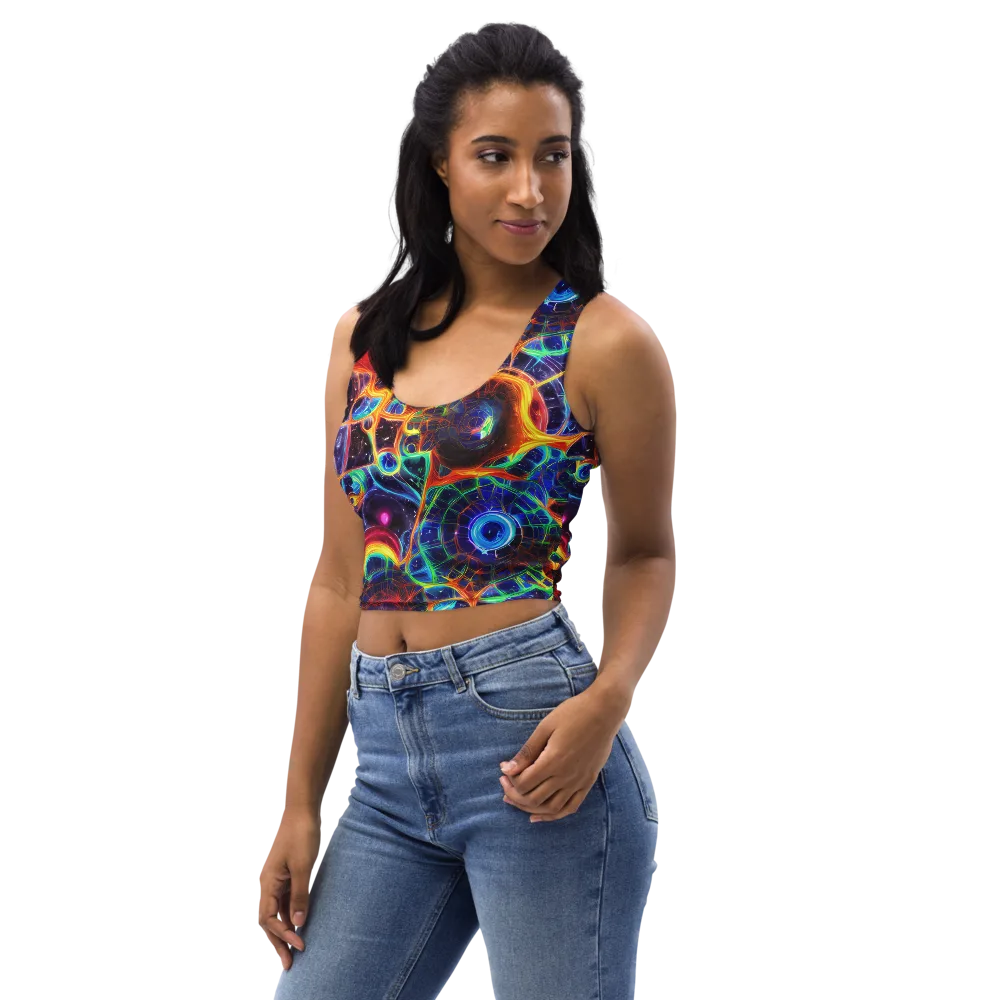 Radiant Cosmos on Crop Top — Left Front