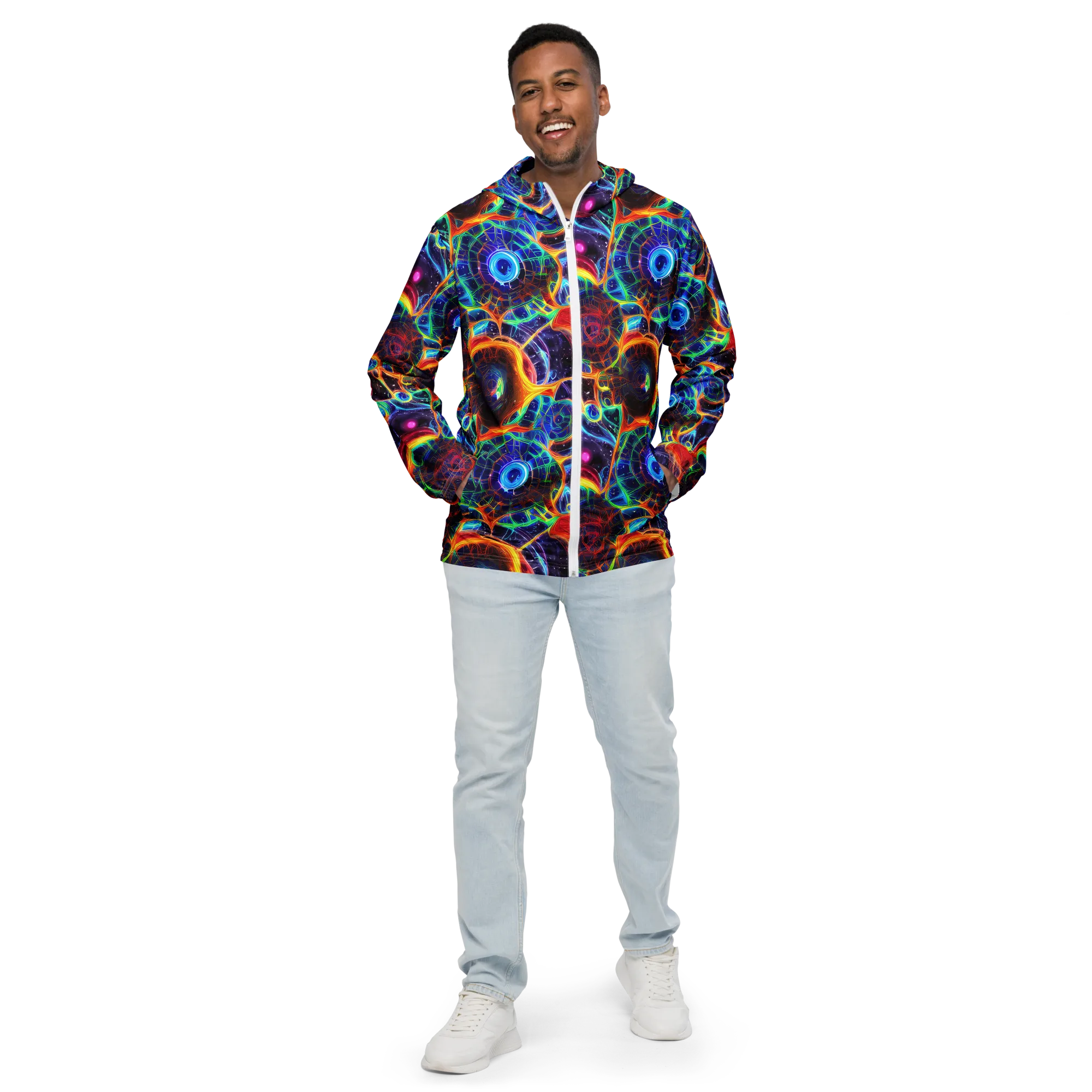 Radiant Cosmos on Men's Windbreaker — Front