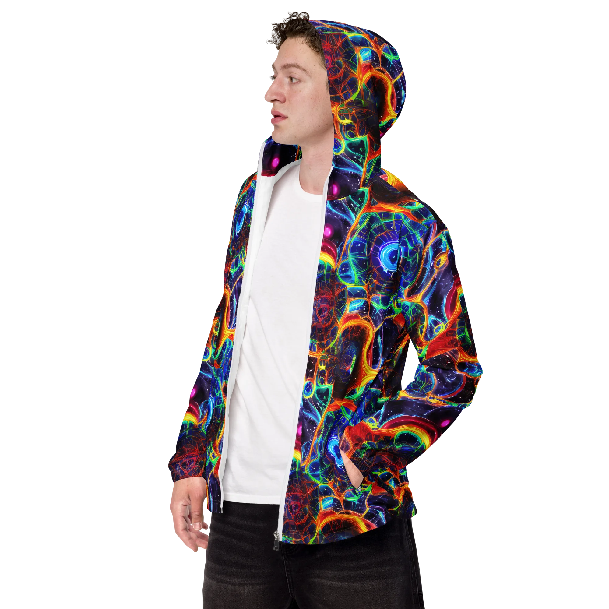 Radiant Cosmos on Men's Windbreaker — Left Front