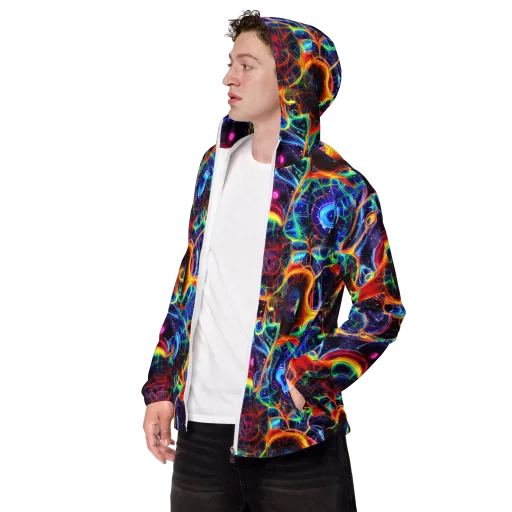 Radiant Cosmos on a Men's Windbreaker