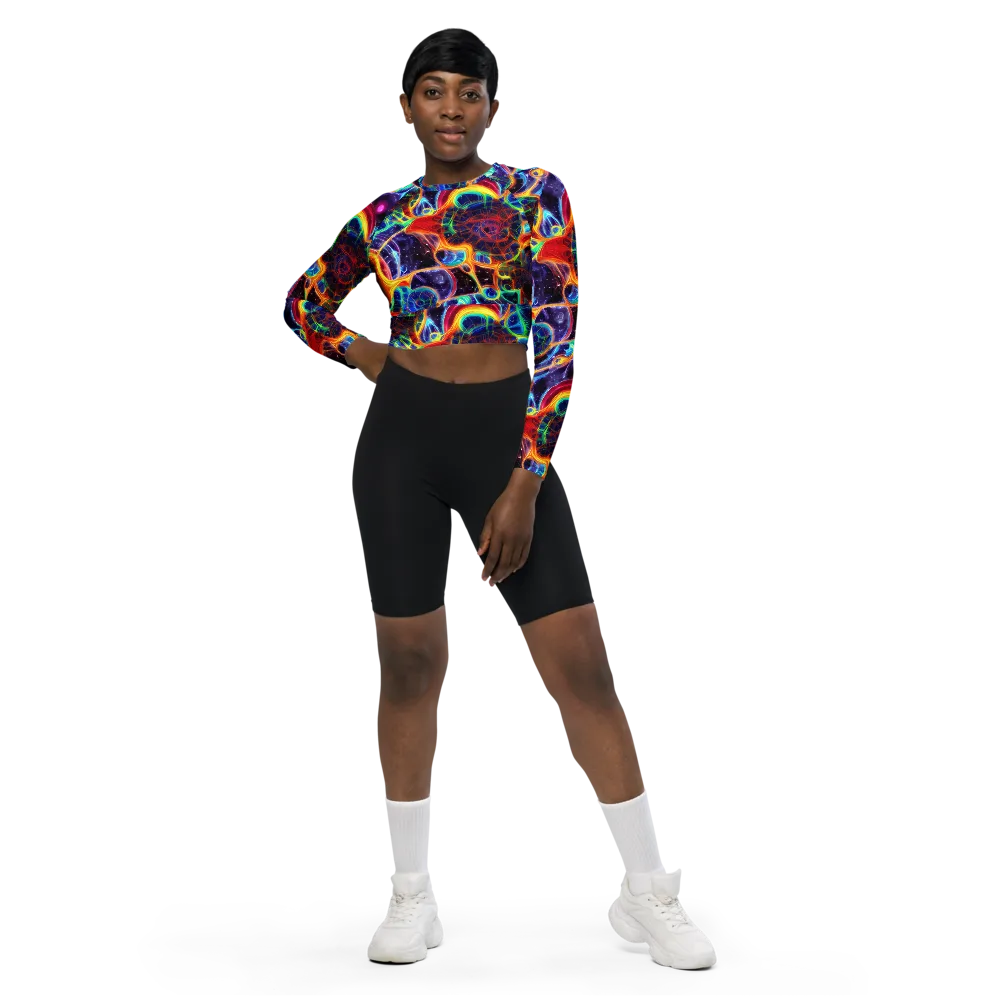 Radiant Cosmos on Long Sleeve Crop Top — Front