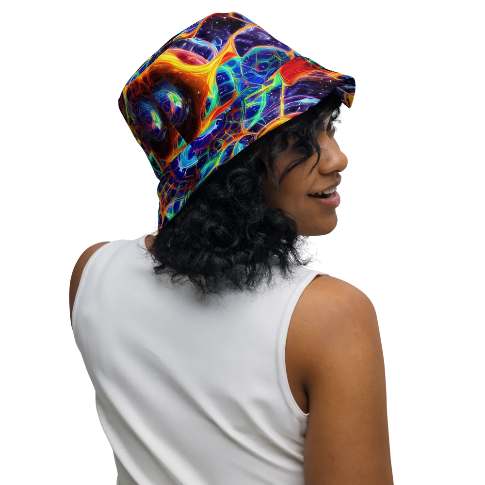 Radiant Cosmos on Reversible Bucket Hat — Right Outside