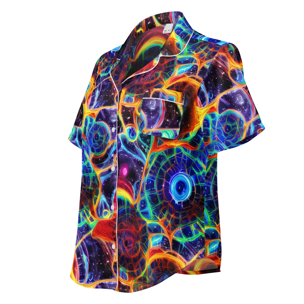 Radiant Cosmos on Women's Short Sleeve Pajama Top — Left Front