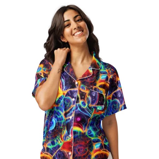 Radiant Cosmos on a Women's Short Sleeve Pajama Top