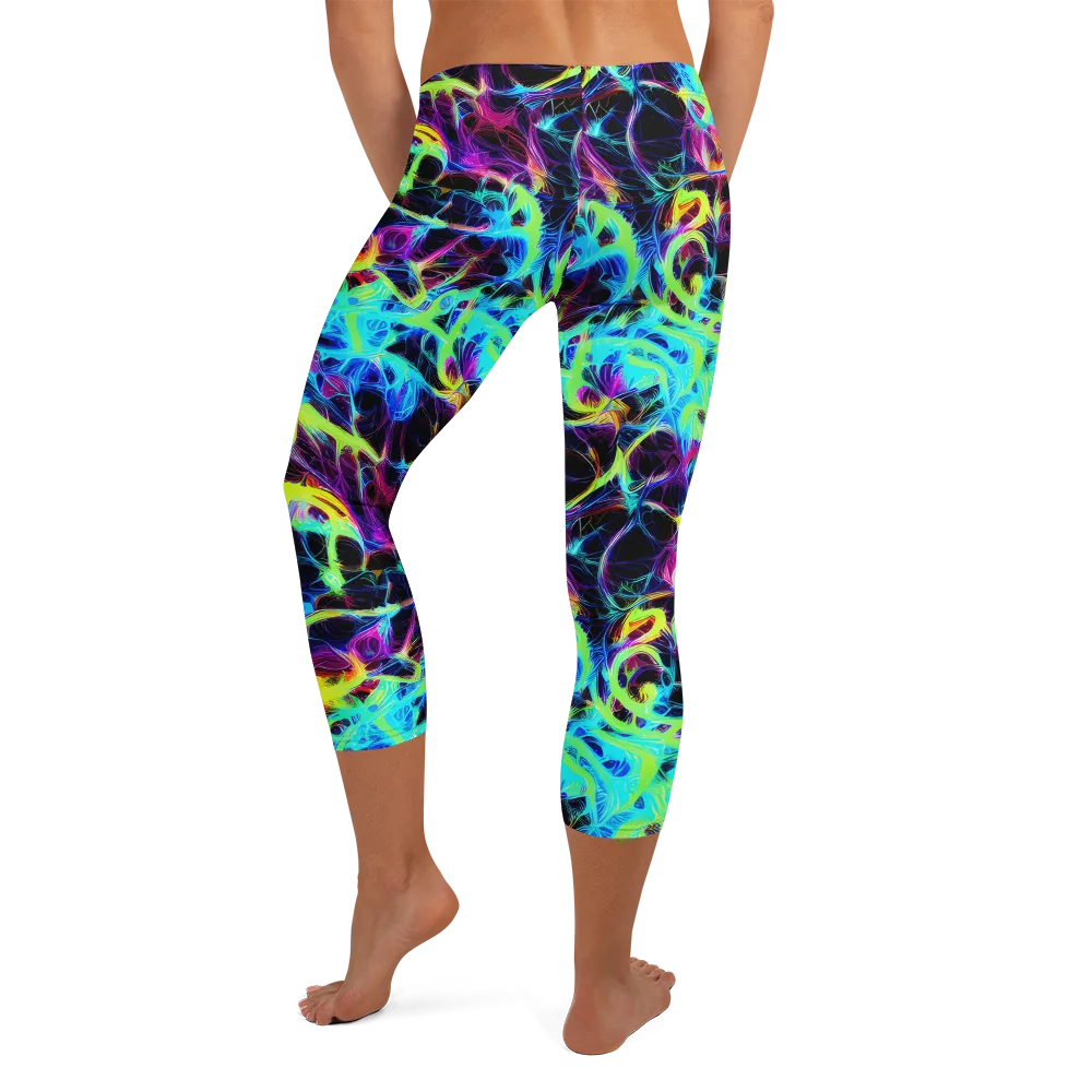 Celestial Tangledown on Capri Leggings — Back