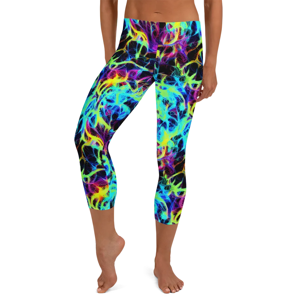 Celestial Tangledown on Capri Leggings — Front