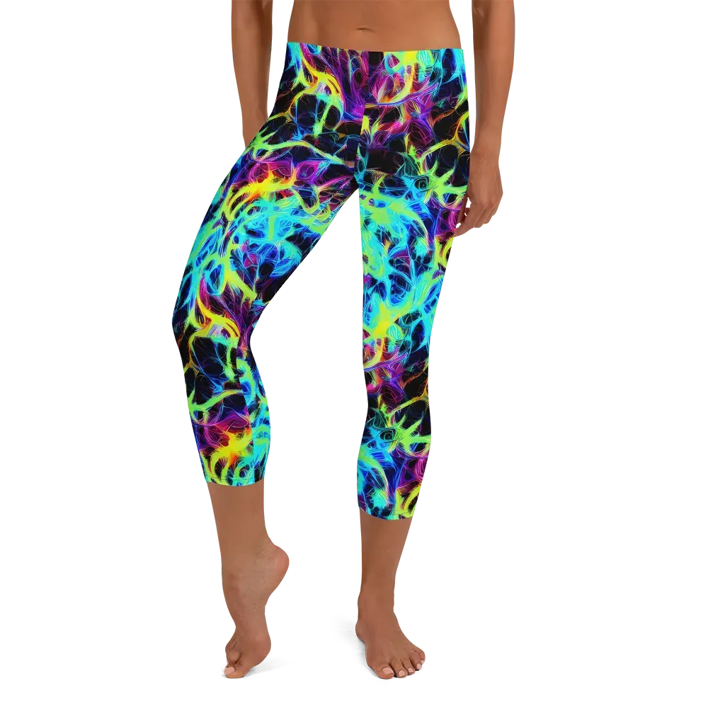 Celestial Tangledown on Capri Leggings — Front