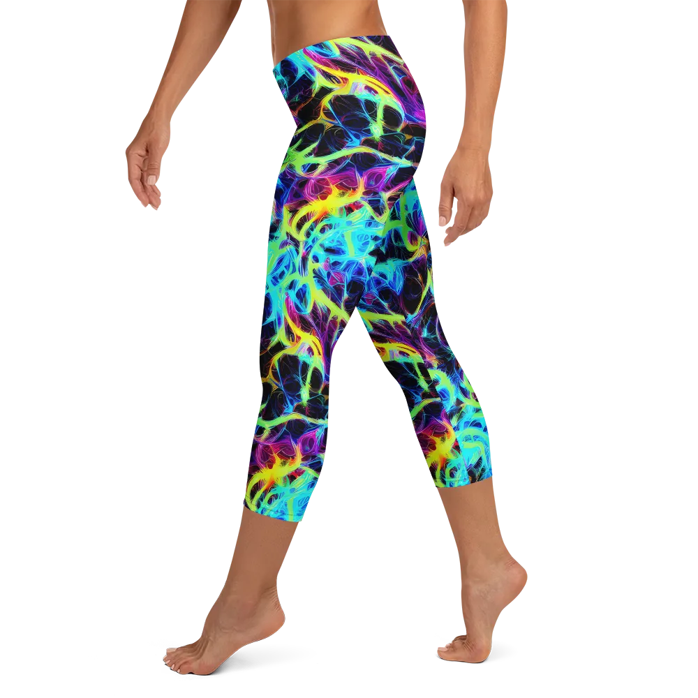 Celestial Tangledown on Capri Leggings — Left