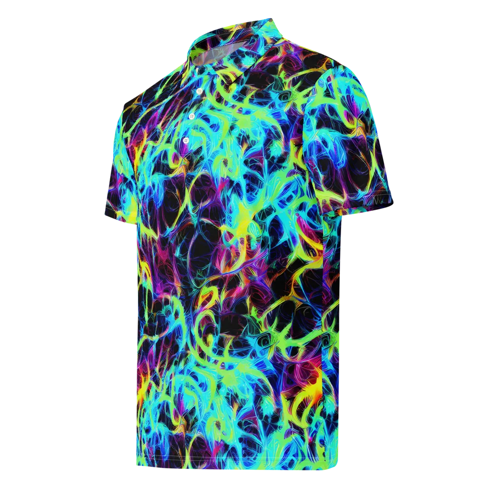 Celestial Tangledown on Men's Slim Fit Polo Shirt — Left Front