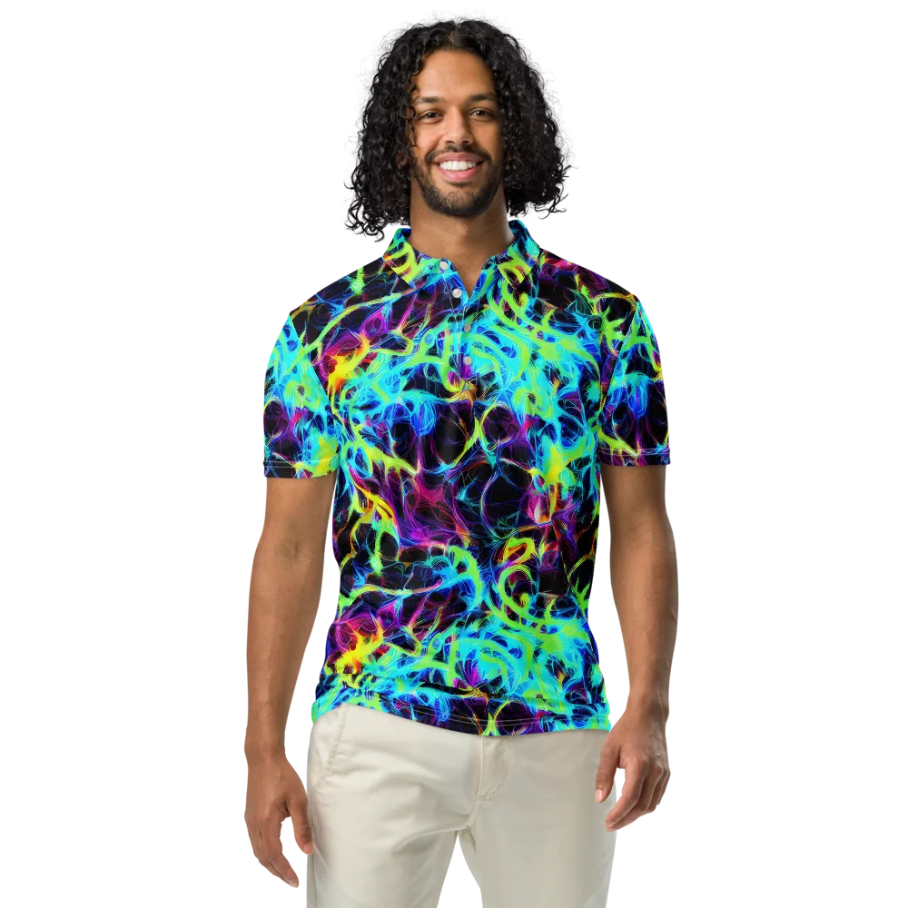 Celestial Tangledown on Men's Slim Fit Polo Shirt — Front