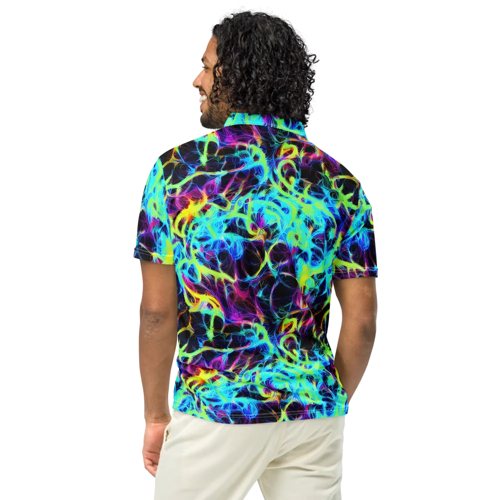 Celestial Tangledown on Men's Slim Fit Polo Shirt — Back