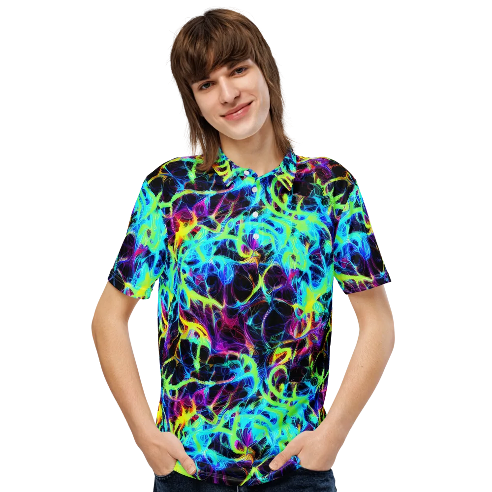 Celestial Tangledown on Men's Slim Fit Polo Shirt — Front