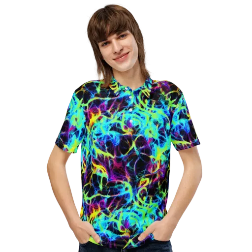 Celestial Tangledown on a Men's Slim Fit Polo Shirt