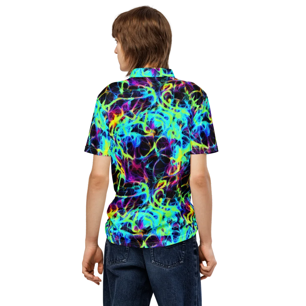 Celestial Tangledown on Men's Slim Fit Polo Shirt — Back
