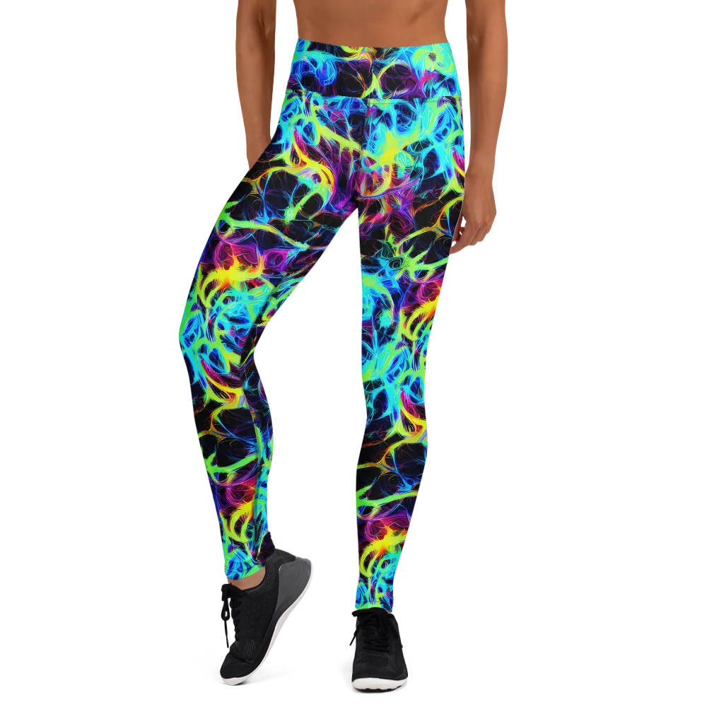 Celestial Tangledown on Yoga Leggings — Front