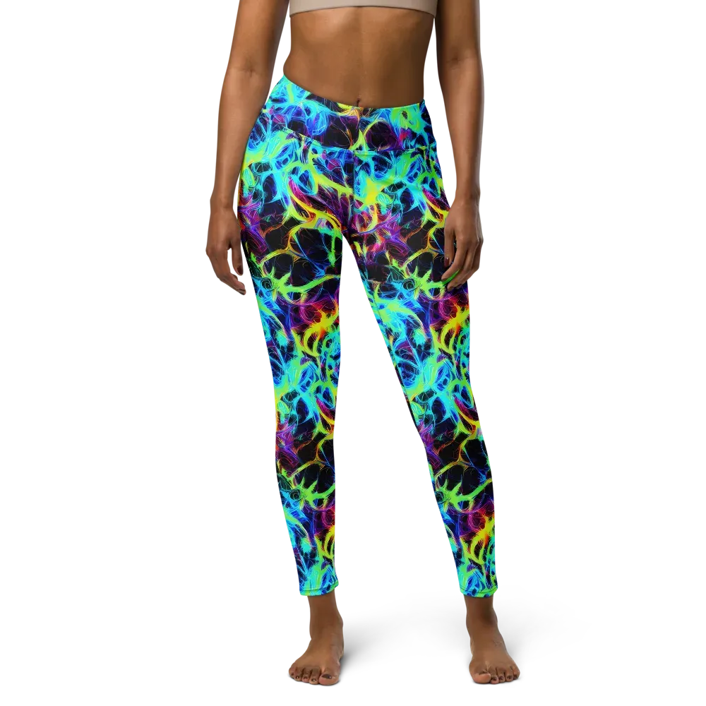 Celestial Tangledown on Yoga Leggings — Front