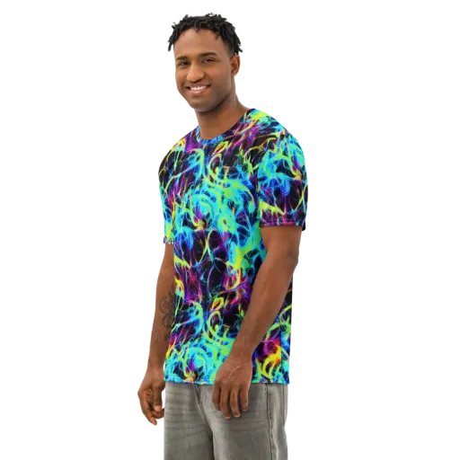 Celestial Tangledown on a Men's Cotton Crew Neck T-Shirt