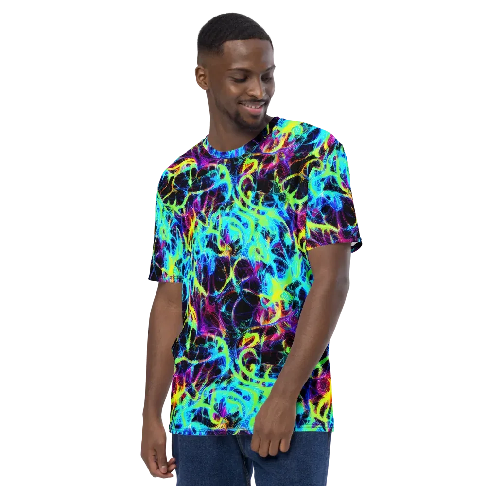 Celestial Tangledown on Men's Crew Neck T-Shirt — Left