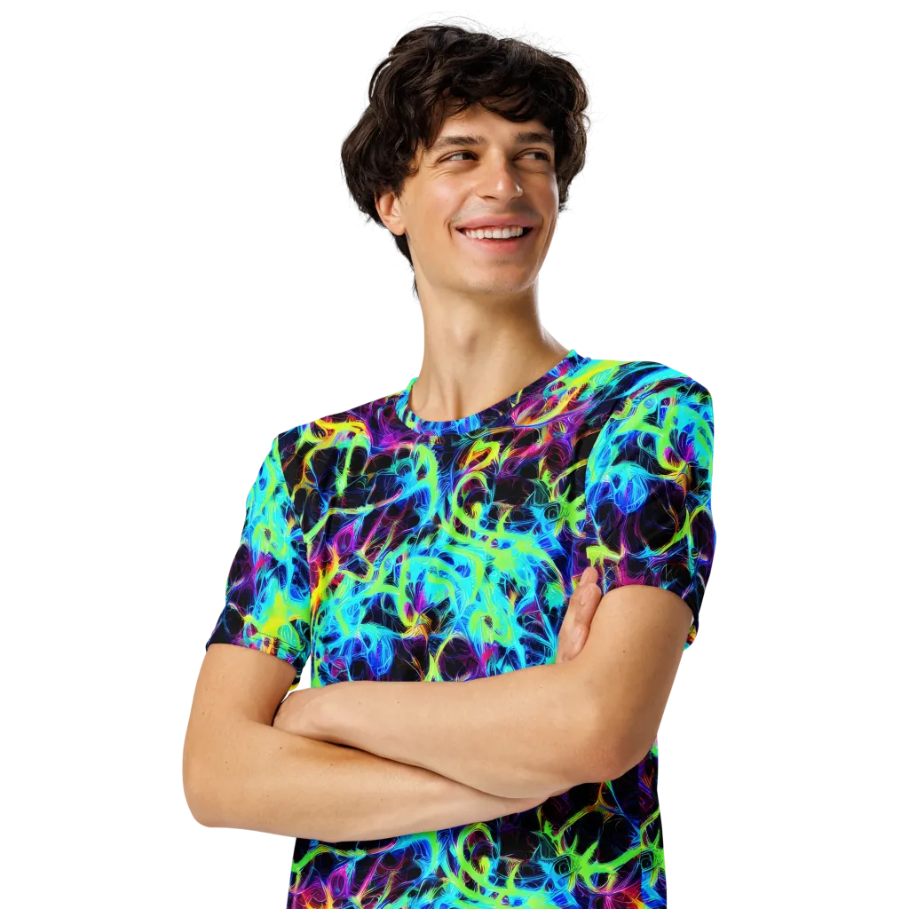 Celestial Tangledown on Men's Crew Neck T-Shirt — Left Front