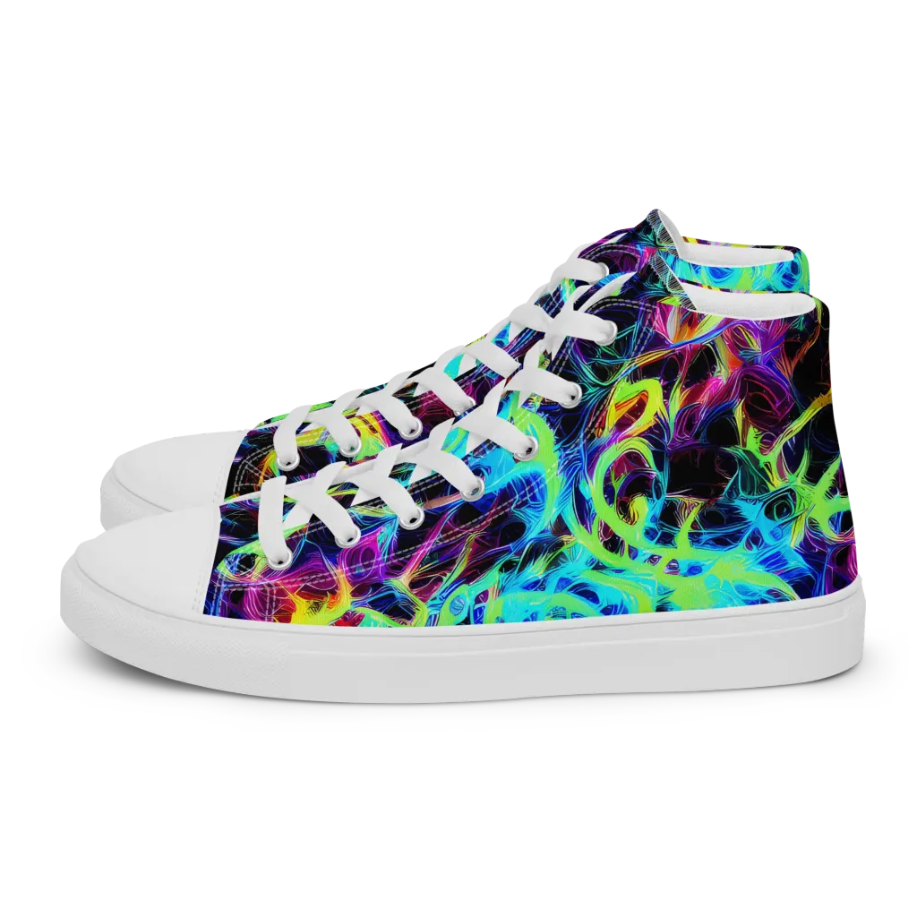 Celestial Tangledown on Men's High Top Canvas Shoes — Left