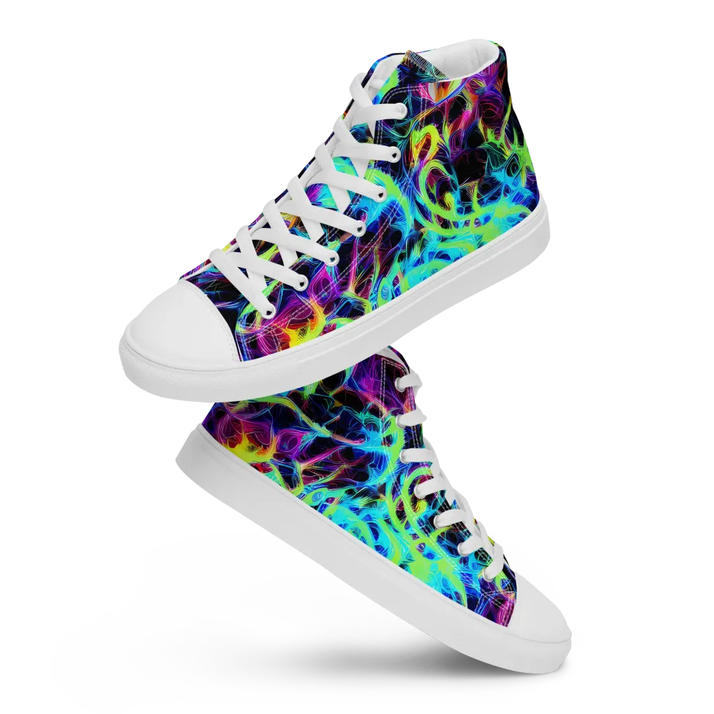 Celestial Tangledown on Men's High Top Canvas Shoes — Front