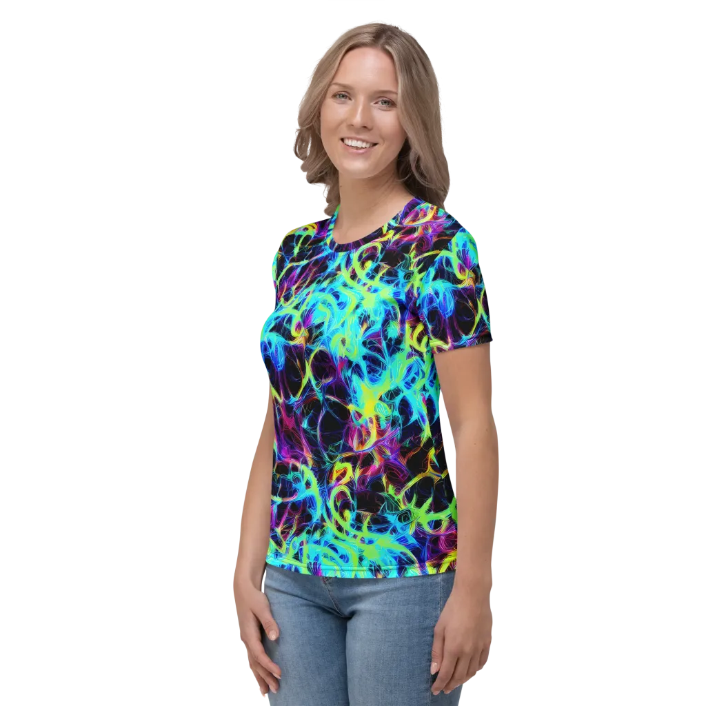 Celestial Tangledown on Women's Crew Neck T-Shirt — Left