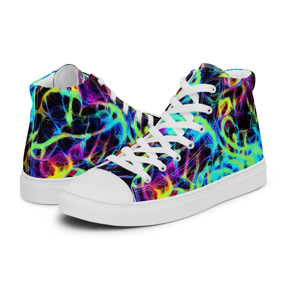 Celestial Tangledown on Women's High Top Canvas Shoes — Left