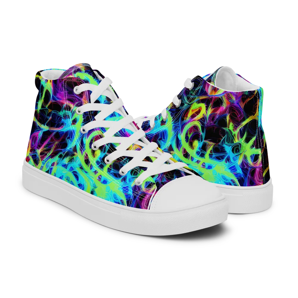 Celestial Tangledown on Women's High Top Canvas Shoes — Right