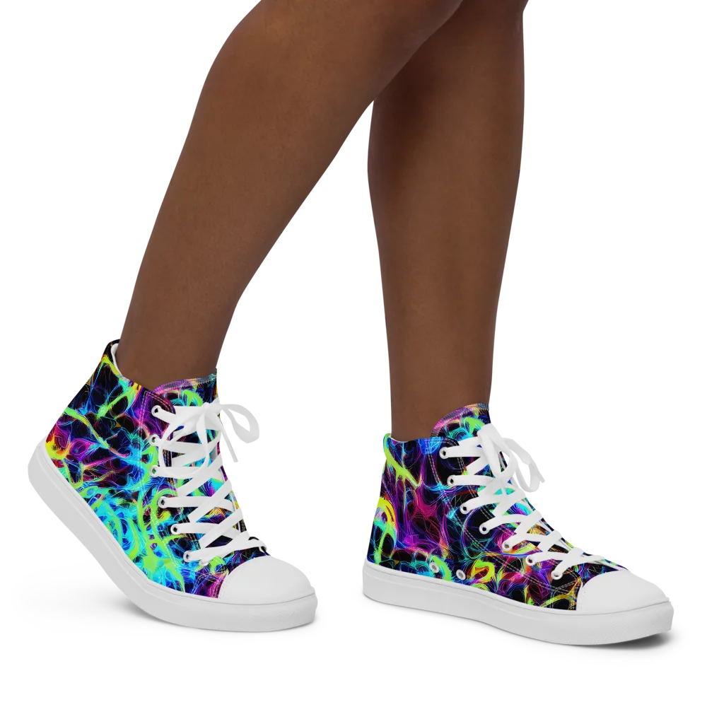 Celestial Tangledown on Women's High Top Canvas Shoes — Right