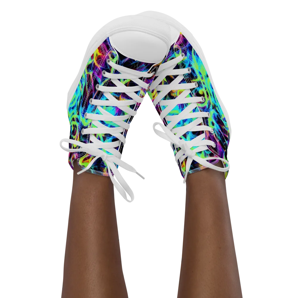 Celestial Tangledown on Women's High Top Canvas Shoes — Front