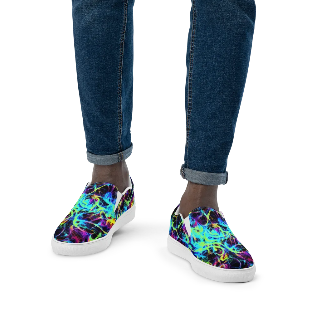 Celestial Tangledown on Men's Slip-On Canvas Shoes — Front