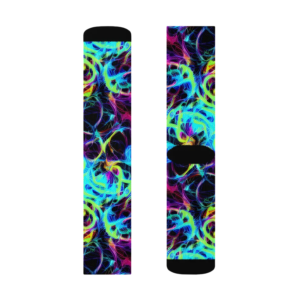 Celestial Tangledown on Socks — Left Sock