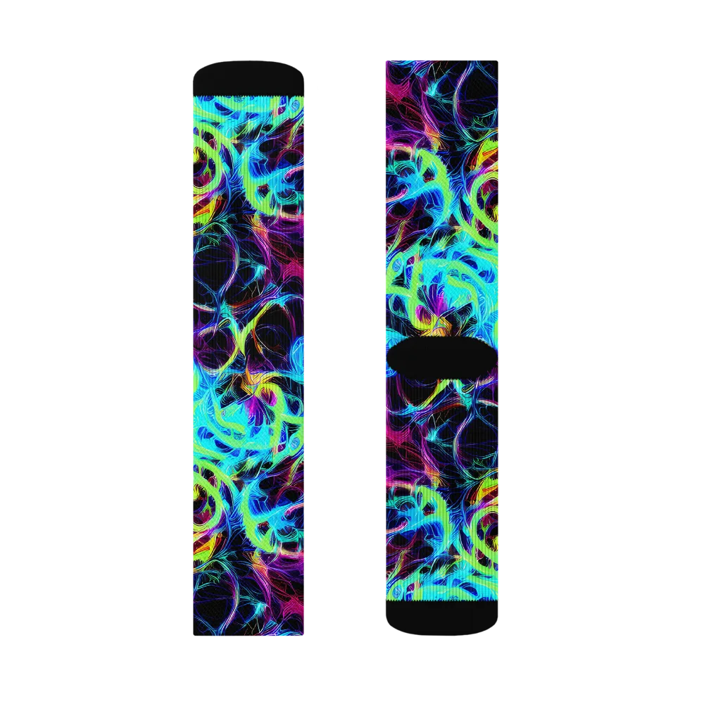 Celestial Tangledown on Socks — Right Sock