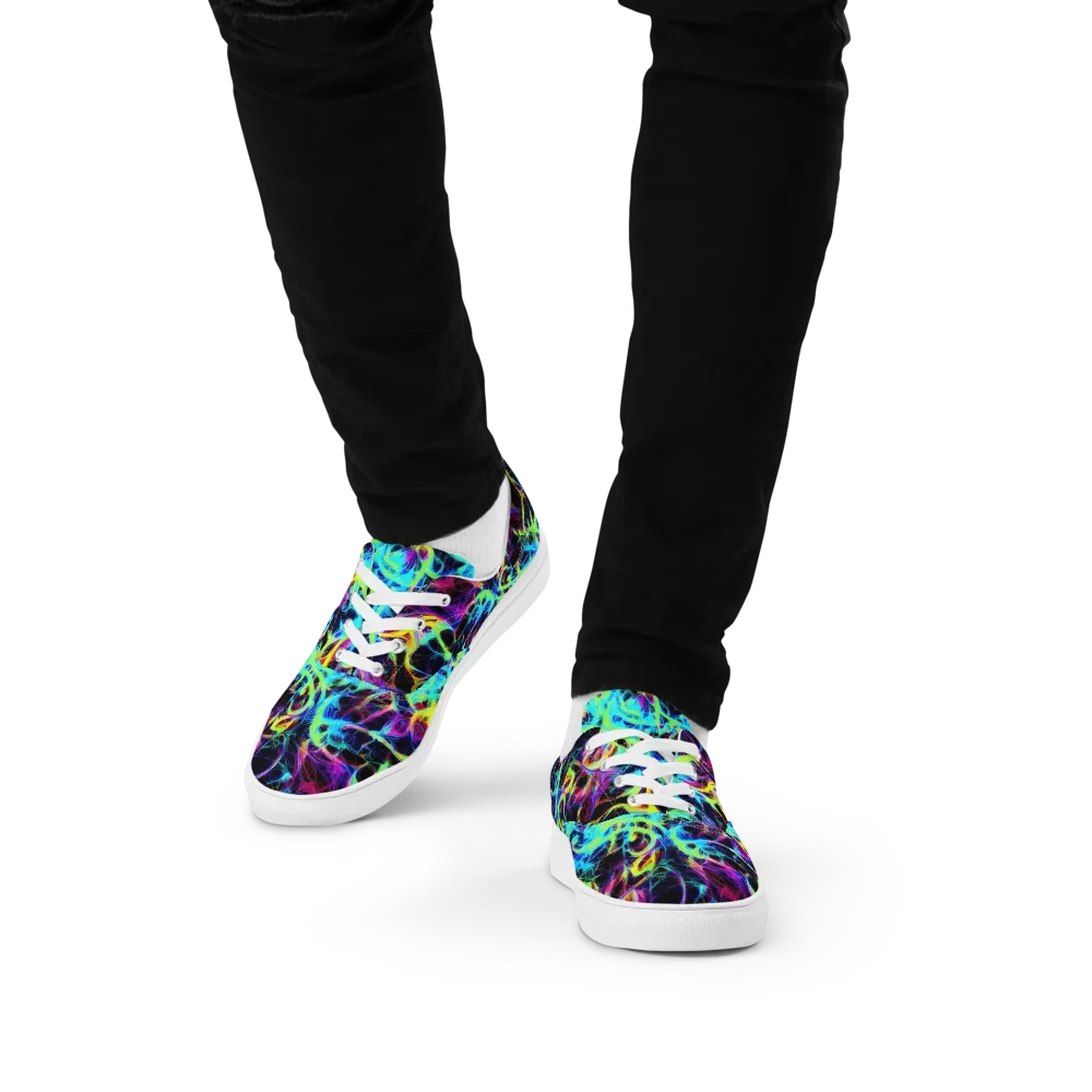 Celestial Tangledown on Men's Lace-Up Canvas Shoes — Front