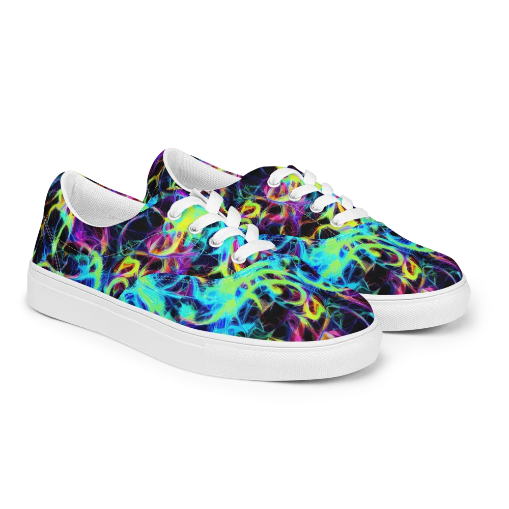 Celestial Tangledown on Men's Lace-Up Canvas Shoes — Right Front
