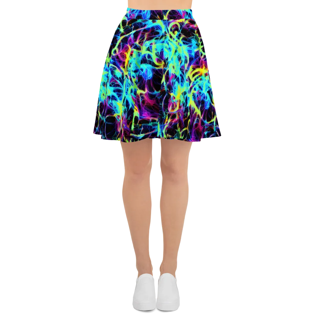 Celestial Tangledown on Skater Skirt — Front