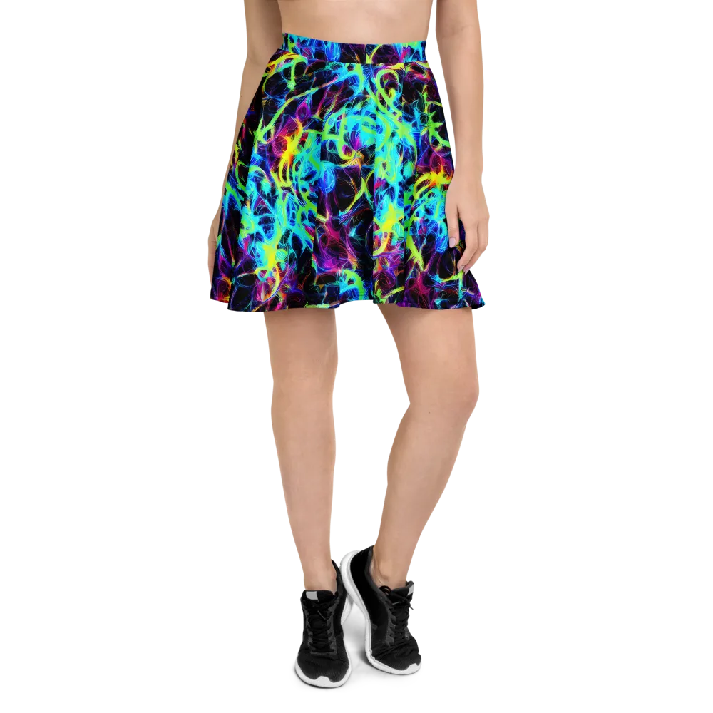 Celestial Tangledown on Skater Skirt — Front