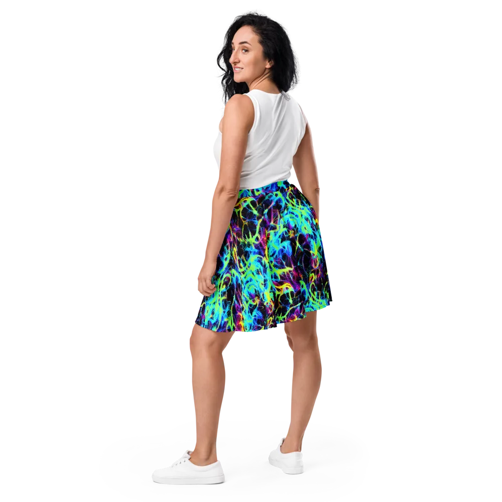 Celestial Tangledown on Skater Skirt — Back