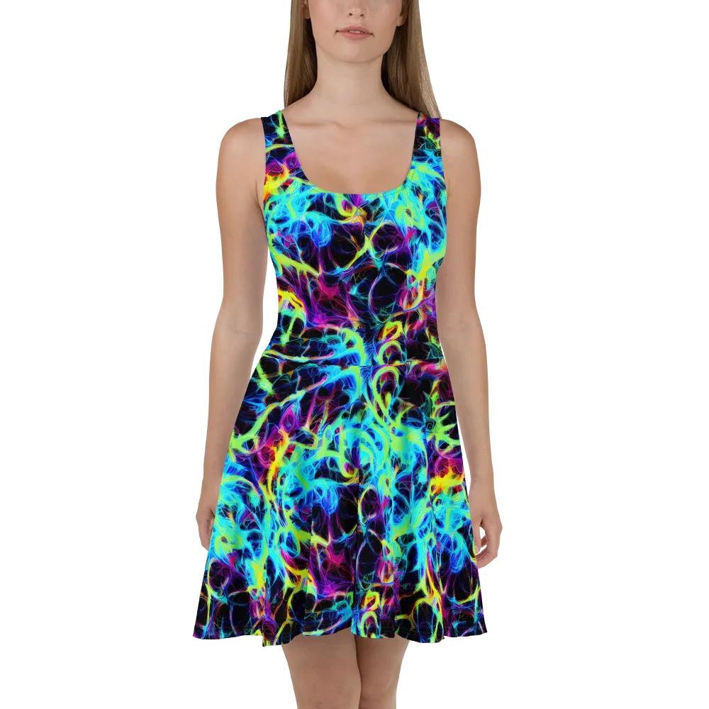 Celestial Tangledown on Skater Dress — Front