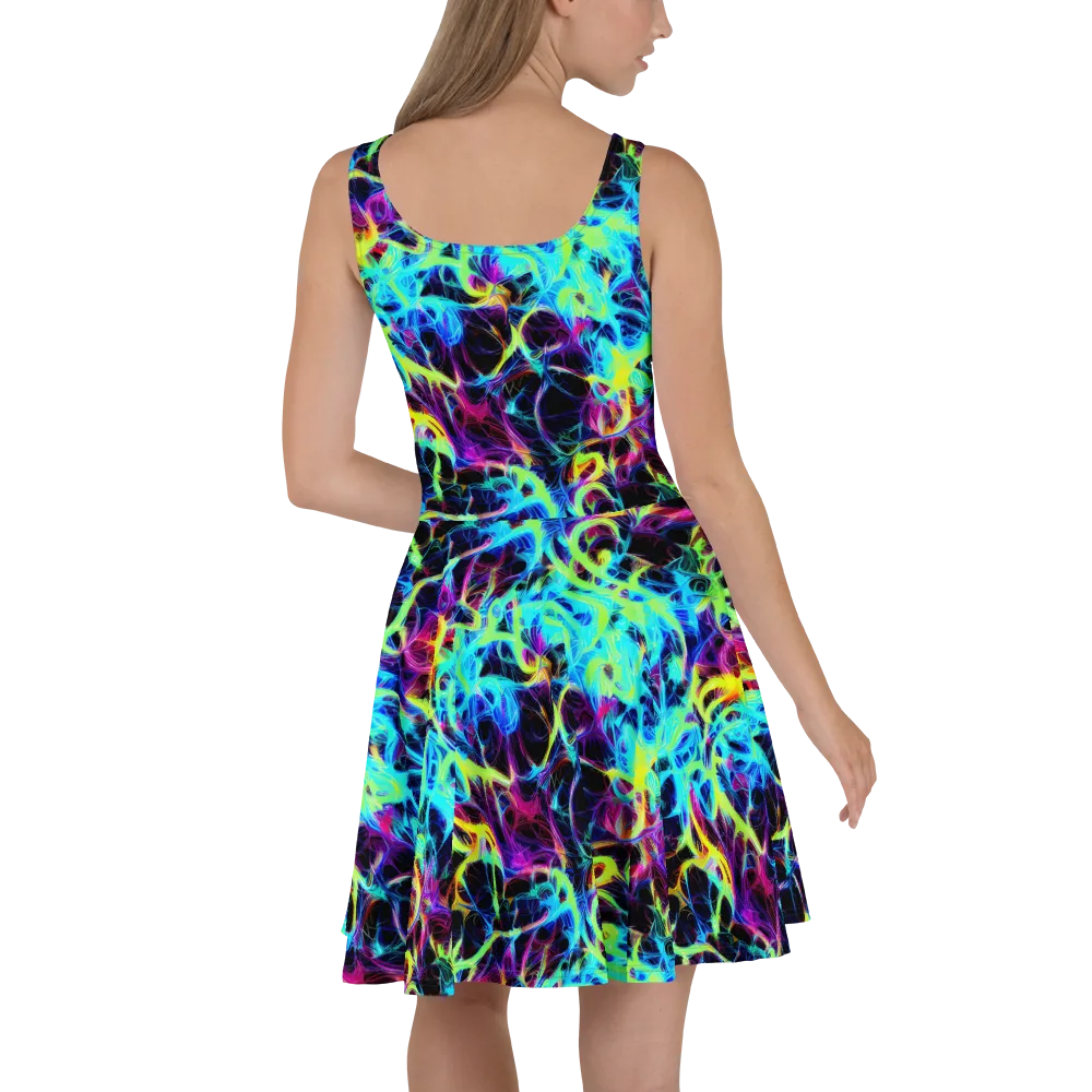 Celestial Tangledown on Skater Dress — Back