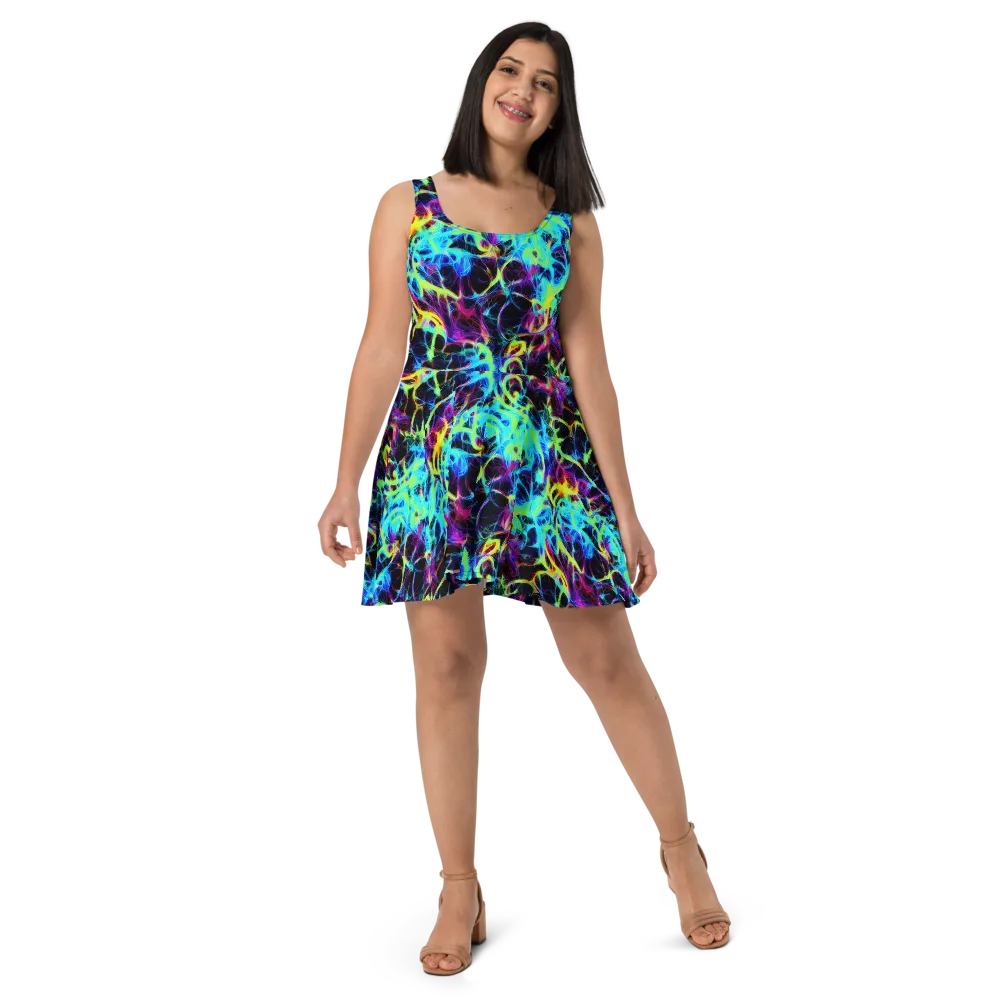 Celestial Tangledown on Skater Dress — Front