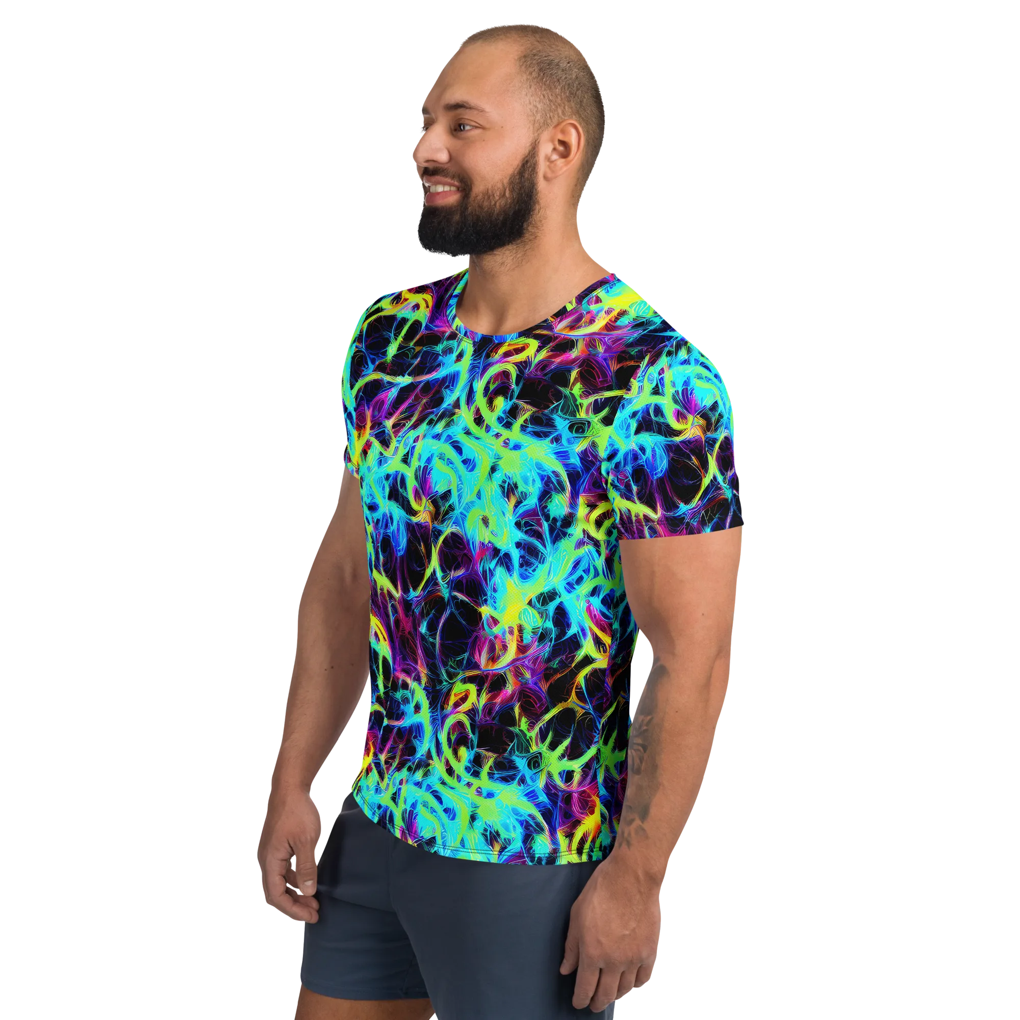 Celestial Tangledown on Men's Athletic T-Shirt — Left