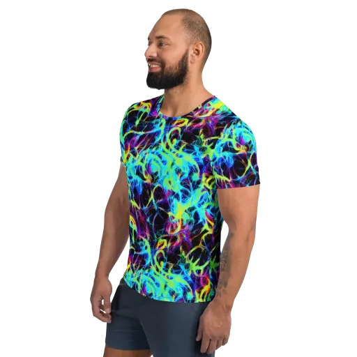 Celestial Tangledown on a Men's Athletic T-Shirt