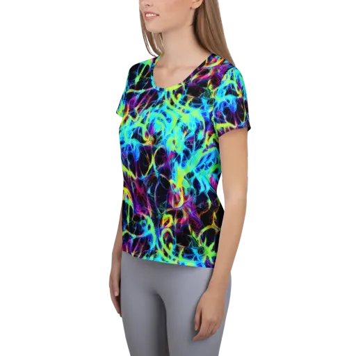 Celestial Tangledown on a Women's Athletic T-Shirt
